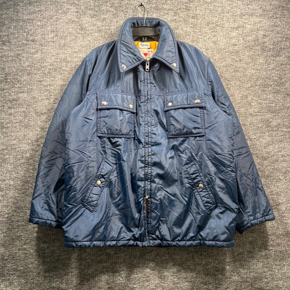 Vintage Field Stream Gordon & Ferguson Navy Puffer Jacket Parka Mens 44 Large